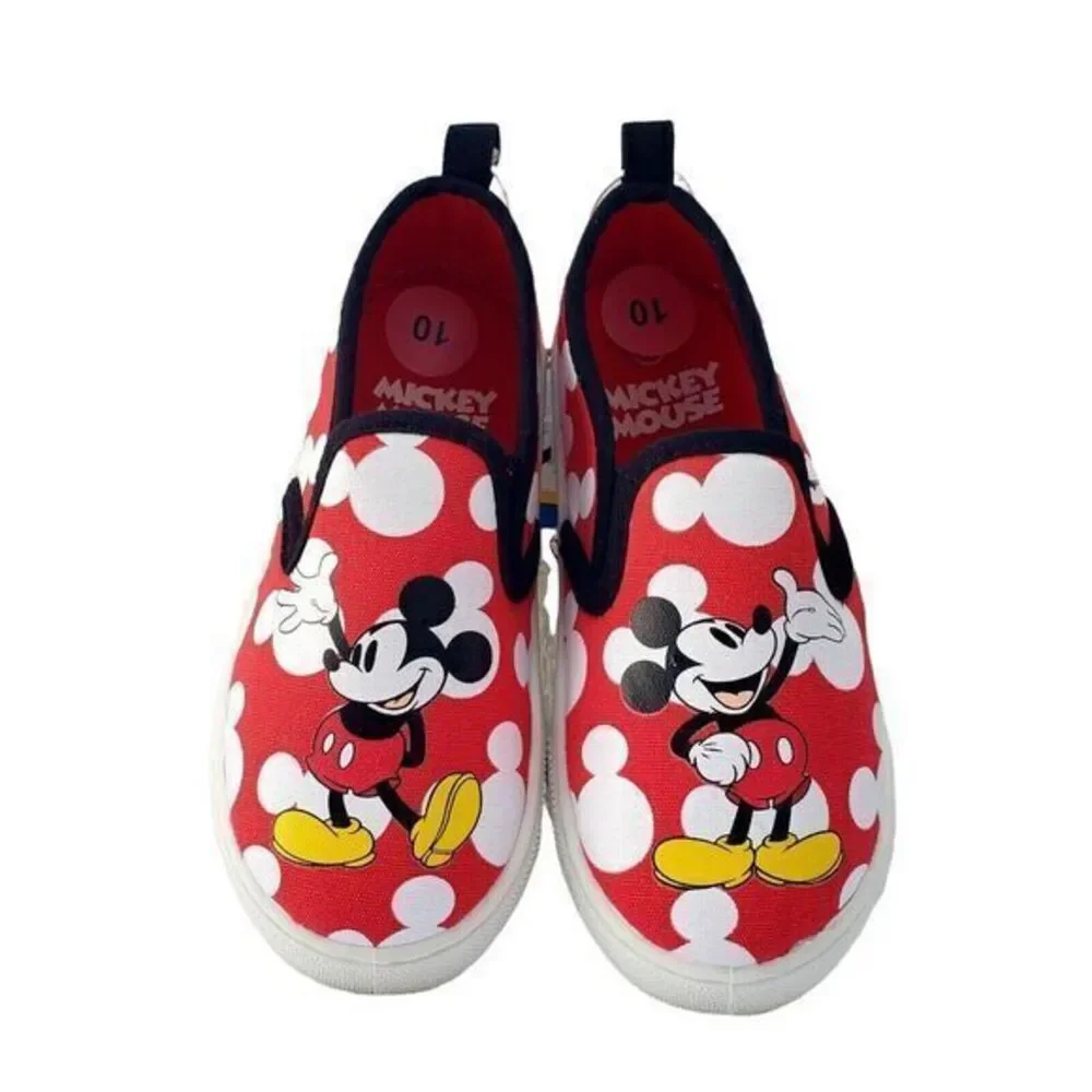Disney Shoes For Girls Without‎ Laces Mickey Mouse Size 10 Red New